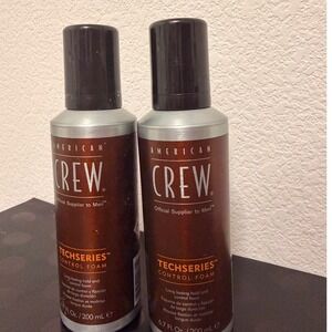 American Crew Techseries Control Foam 6.7 oz Lot of 2 Hair Mousse Mens Styling